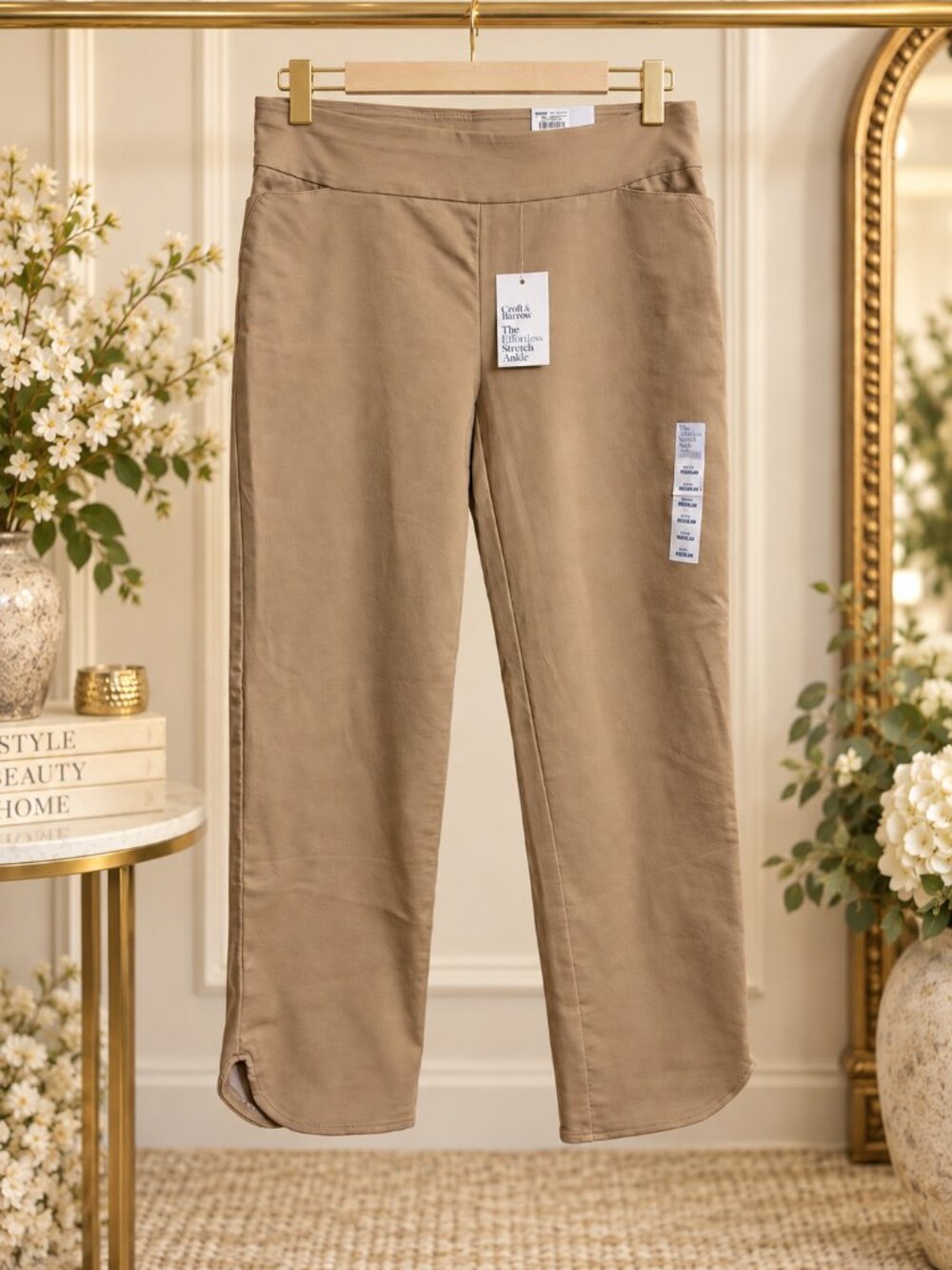 NWT Croft & Barrow Effortless Stretch Ankle Pants Size 4 Cobblestone